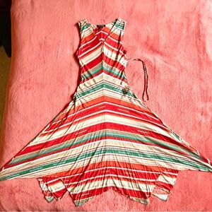 Lauren Ralph Lauren Chevron Maxi Dress in Red, orange, and Teal.